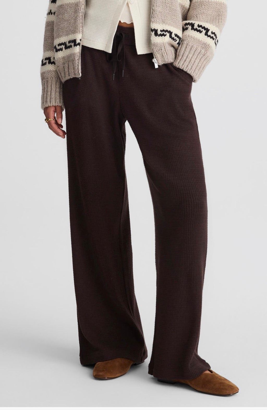 Madewell Waffle Wide Leg Knit Pants